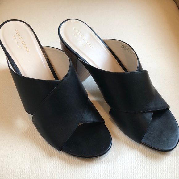 Cole Haan Black Leather Slide size 9 1/2 - Picture 3 of 11